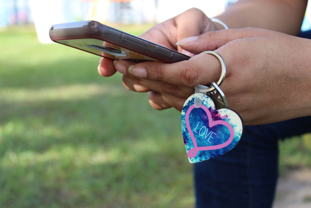 Custom Heart-shape key chain - A&S Covers